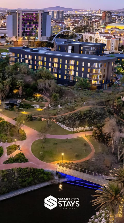 Property building, Night, Bird's eye view