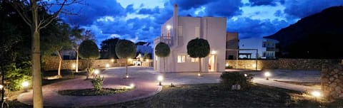 Property building, Night, Garden, Garden view