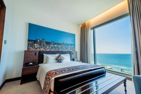 Bed, Living room, Bedroom, Sea view