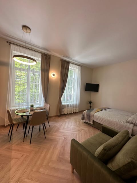 Bed, TV and multimedia, Living room, Photo of the whole room, Seating area, Bedroom