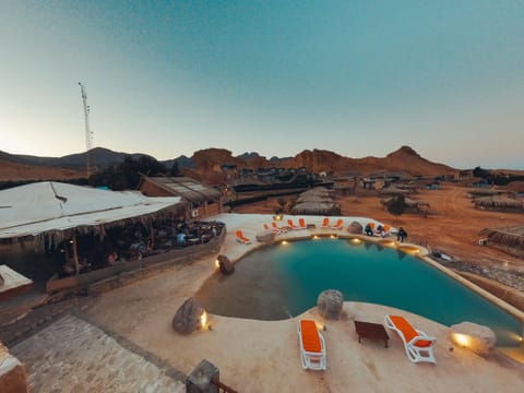 Patio, Nearby landmark, Day, Natural landscape, Mountain view, Pool view, Swimming pool, Sunrise, Sunset, sunbed