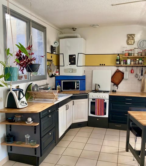 Kitchen or kitchenette, oven, stove