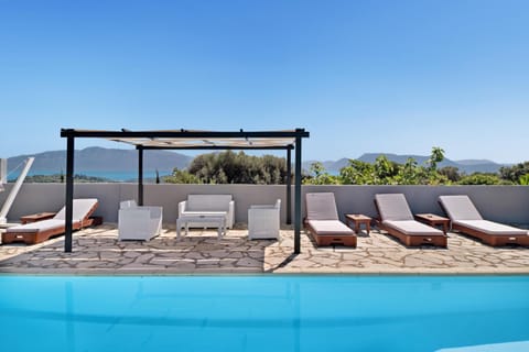 Property building, Living room, Swimming pool