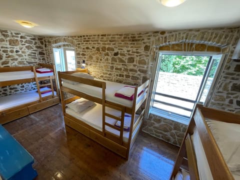 Bedroom, bunk bed, locker, air conditioner