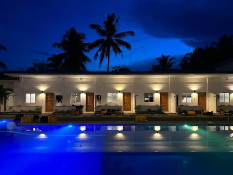 Property building, Night, Pool view, Swimming pool