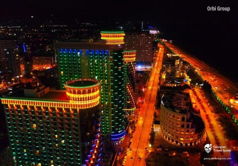 Property building, Night, Bird's eye view, City view