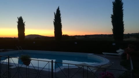 Pool view, Sunset