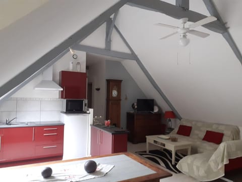 Kitchen or kitchenette, Living room, Seating area, Dining area, fireplace, minibar, stove