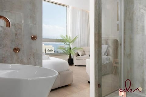 Bed, Natural landscape, Bathroom, Bath