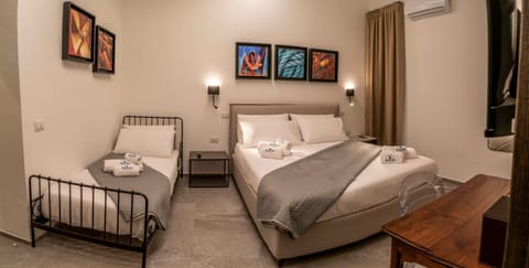 Bed, Photo of the whole room, Bedroom, cot, towels, air conditioner