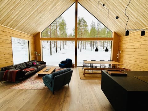 Natural landscape, Winter, Living room, Seating area, Dining area