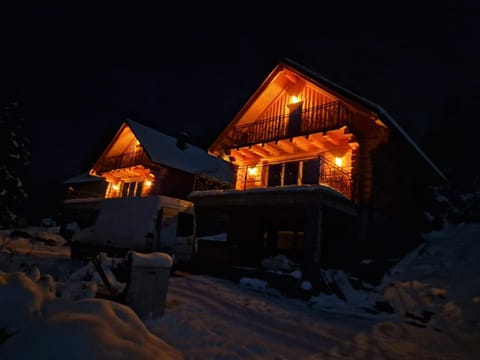 Property building, Night, Winter