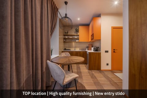 Kitchen or kitchenette, Living room, Dining area, stove