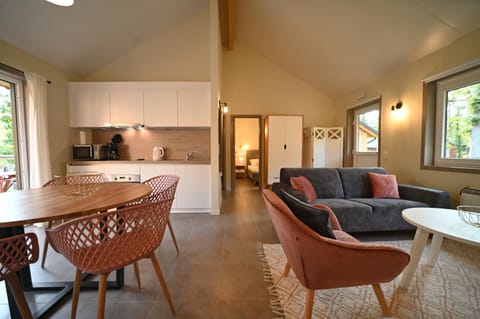 Kitchen or kitchenette, Living room, Dining area