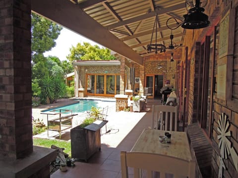 Property building, Patio, Swimming pool