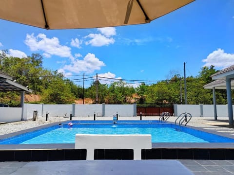 Patio, Natural landscape, Pool view, Swimming pool, sunbed