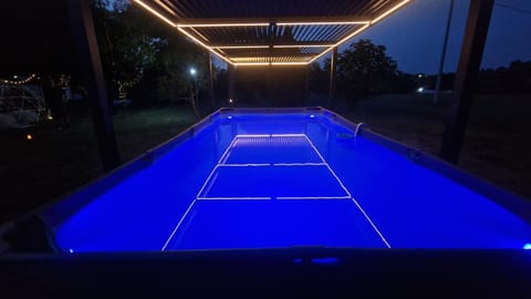 Night, Pool view, Swimming pool