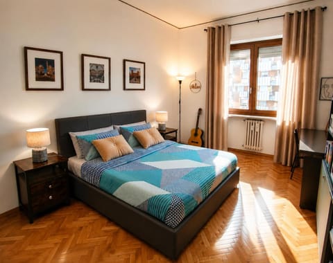 Bedroom, towels, wardrobe, air conditioner