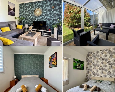 Patio, Bed, TV and multimedia, Living room, Photo of the whole room, Seating area, Bedroom, Garden view