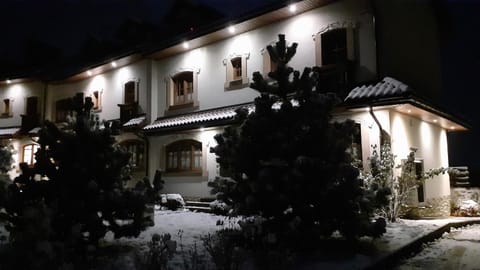 Property building, Night, Winter