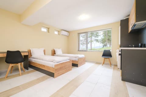 Bed, TV and multimedia, View (from property/room), Kitchen or kitchenette, Photo of the whole room, Bedroom, air conditioner