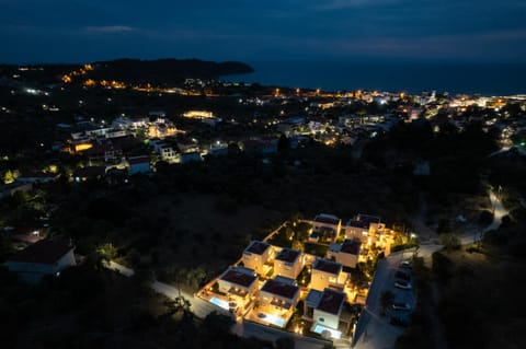 Property building, Night, Neighbourhood, Natural landscape, Bird's eye view, City view, Mountain view, Street view