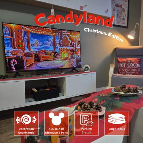 Candyland-20min Disney-Famille Apartment in Île-de-France