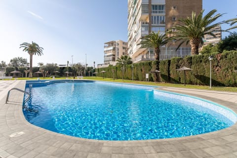 Property building, Living room, Swimming pool