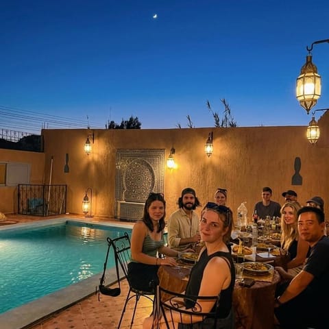 Night, People, Pool view, Swimming pool, group of guests