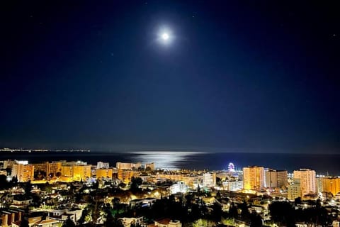 Night, City view, Sea view