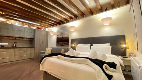 Bed, Kitchen or kitchenette, Photo of the whole room, Seating area, Bedroom
