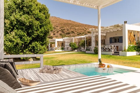 Property building, Living room, Swimming pool
