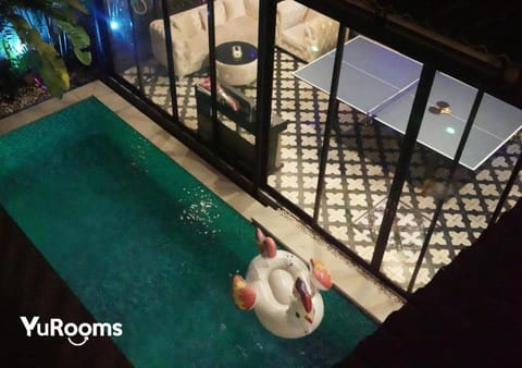 Night, Pool view, Swimming pool