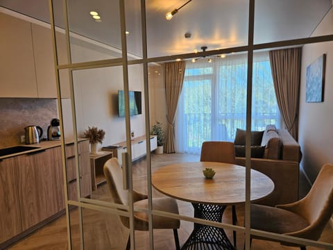 Kitchen or kitchenette, Living room, Dining area