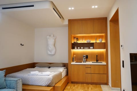 Bed, Kitchen or kitchenette, Photo of the whole room, Bedroom