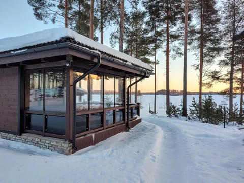 Property building, Winter, Lake view
