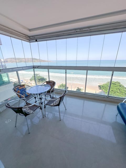Day, Natural landscape, View (from property/room), Balcony/Terrace, Living room, Seating area, Dining area, Beach, Sea view