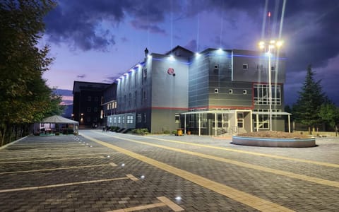 Property building, Night, Parking