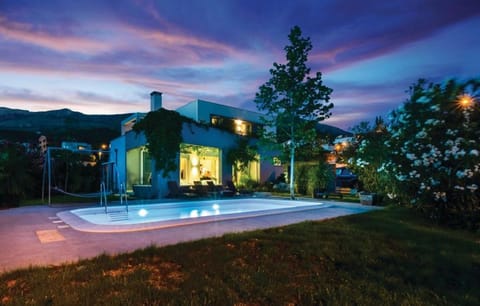 Property building, Night, Garden, Swimming pool