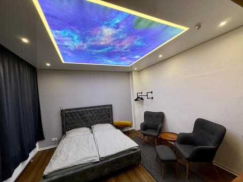 Bed, Living room, Photo of the whole room, Seating area, Bedroom