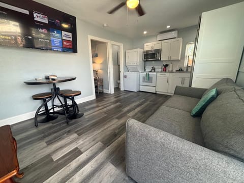 Kitchen or kitchenette, Living room, Photo of the whole room, Seating area, Dining area, oven, stove