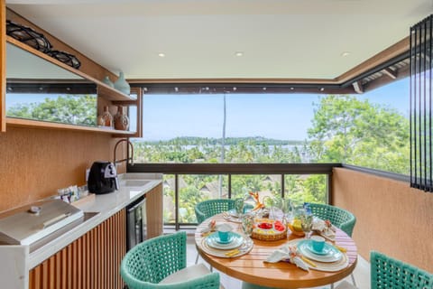 BBQ facilities, Balcony/Terrace, Dining area, Garden view, River view, Sea view