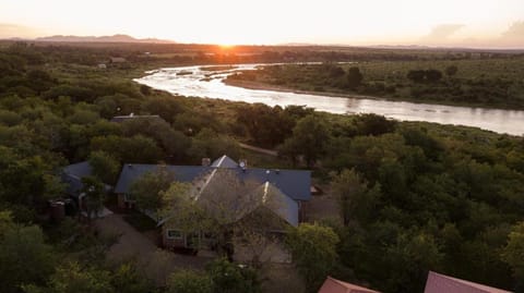 Natural landscape, Bird's eye view, Mountain view, River view, Sunset