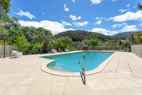 Property building, Living room, Swimming pool