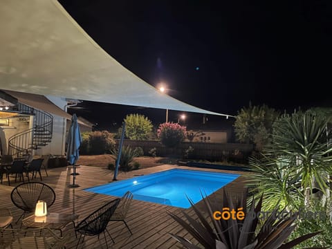 Patio, Pool view, Swimming pool, sunbed