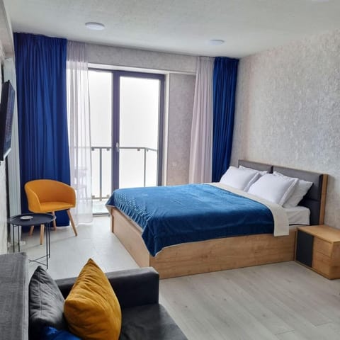 Bed, Living room, Photo of the whole room, Seating area, Bedroom
