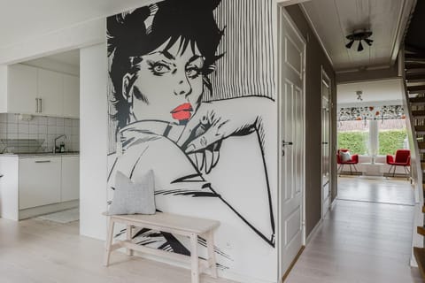 Living room, kitchen