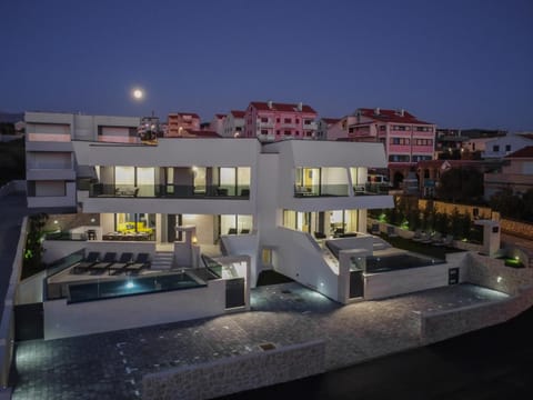 Property building, Night, Pool view, Swimming pool