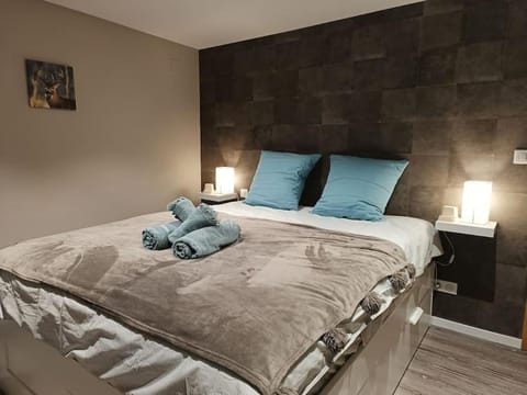 Bed, Photo of the whole room, Bedroom, towels