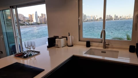 Kitchen or kitchenette, City view, Lake view